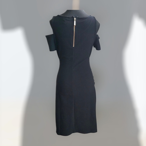 Motherhood Maternity Black Sheath Dress Wirh Peek A Bio Sleeve Size Med - Picture 4 of 6